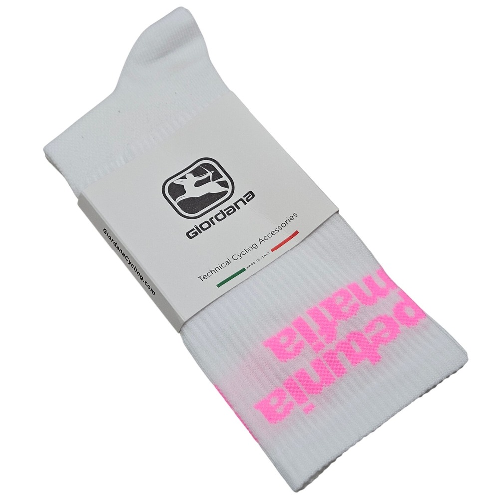 Giordana x Petunia Mafia Cycling Socks Womens Small White Pink Summer 18cm Italy